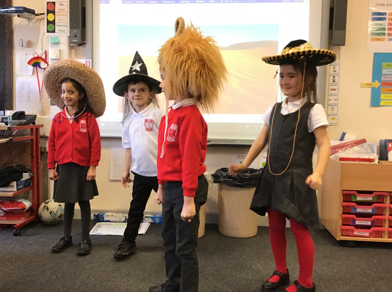 Children participating in role play.