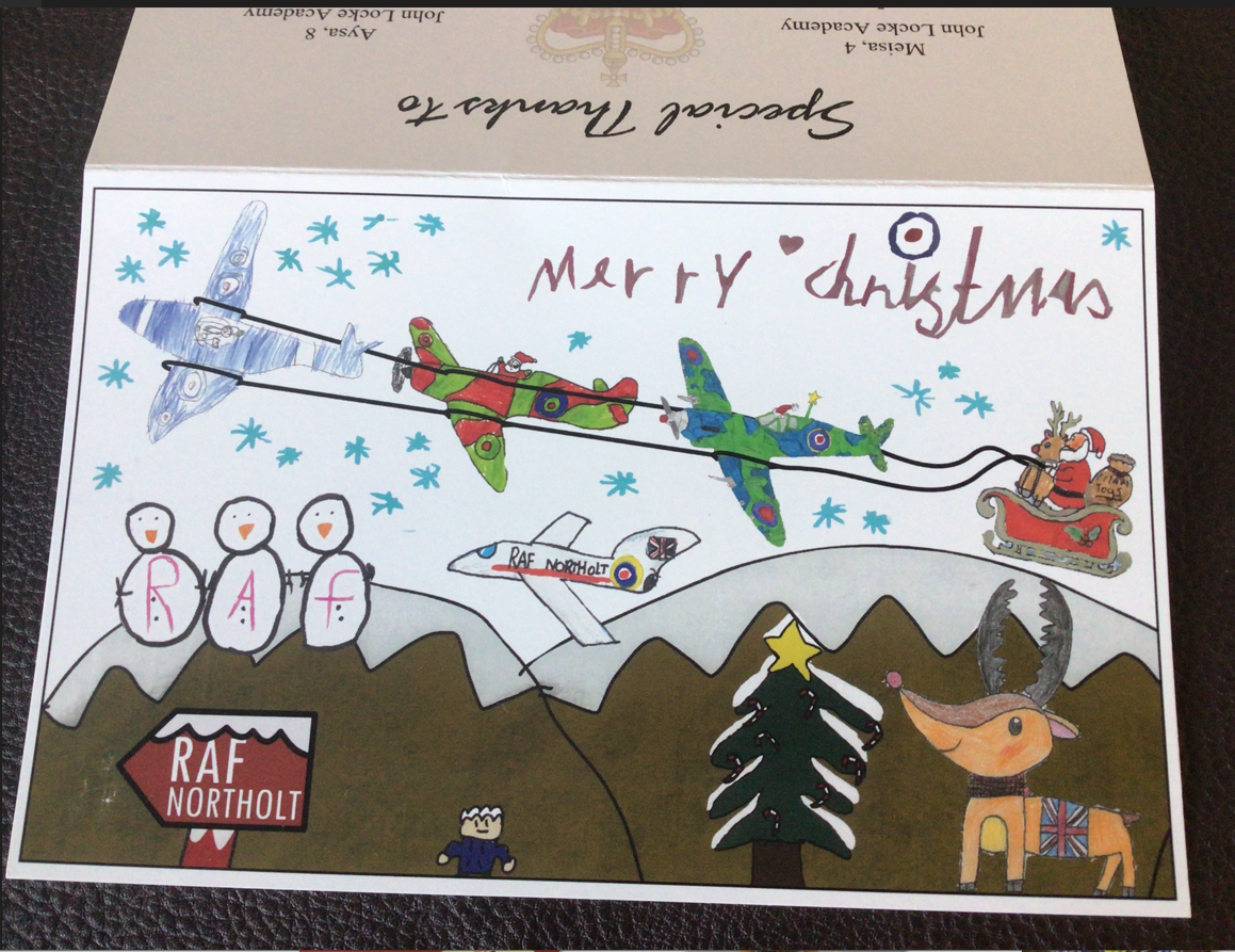 Picture of a Christmas Card which won in a competition by RAF Northolt