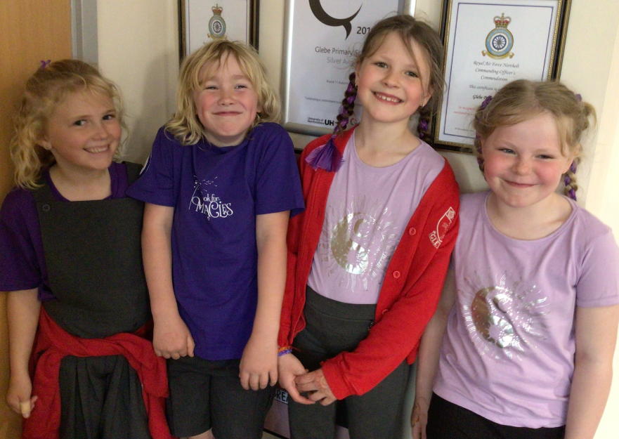 Children wearing purple to honour our service families