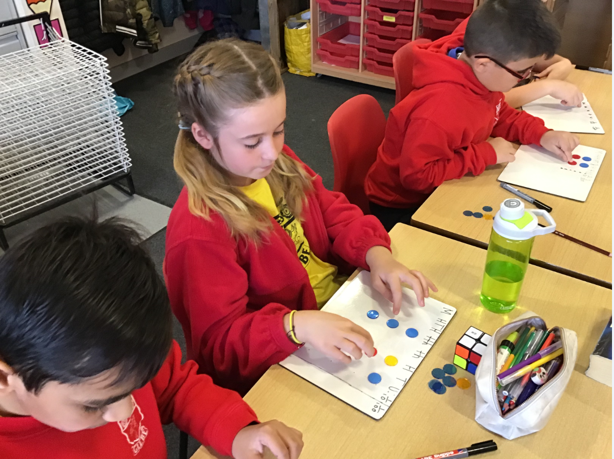 Children using concrete resources