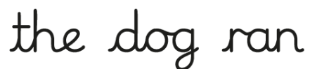 An example of joined up handwriting: