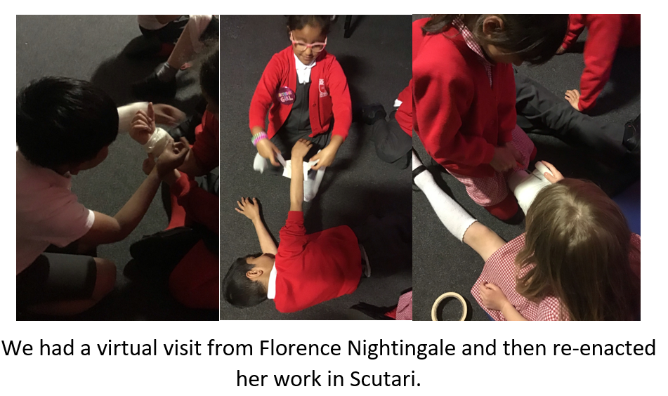 Children re-enacting life in Scutari Hospital