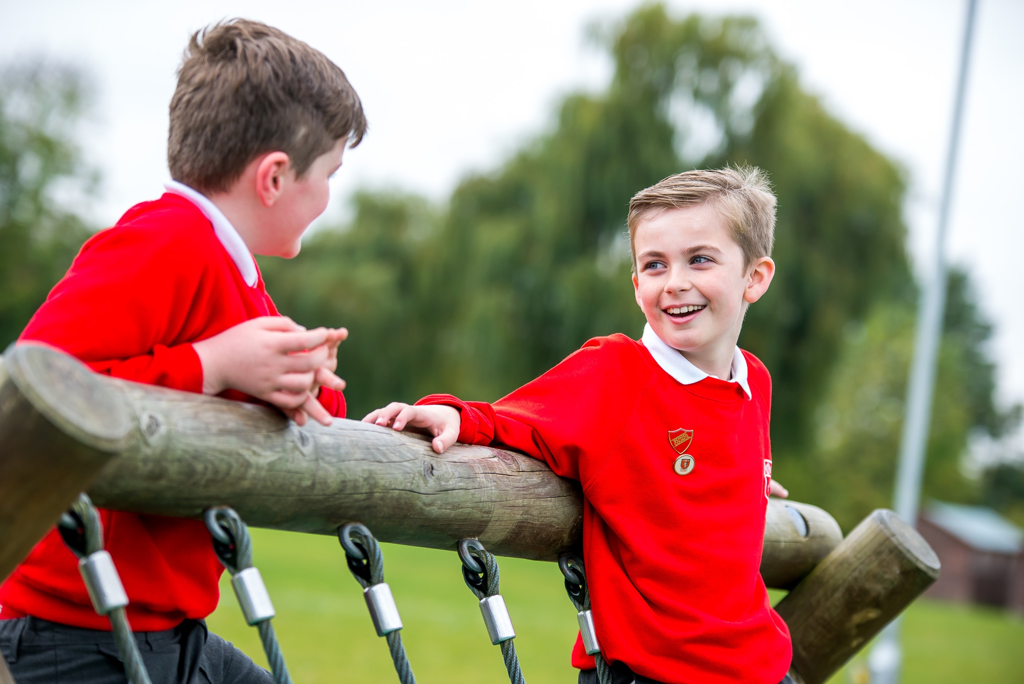 Children on playground equipment