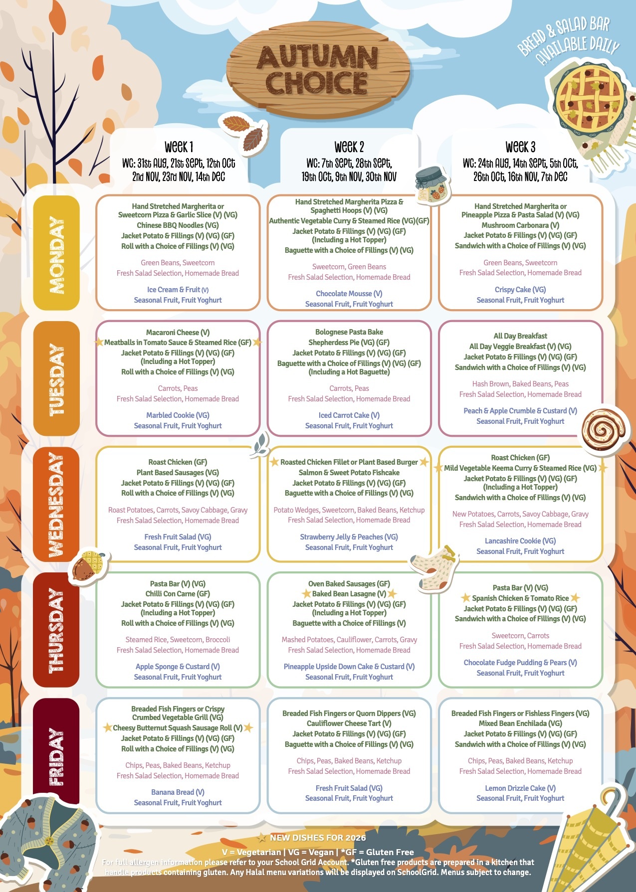 Dolce Autumn Menu