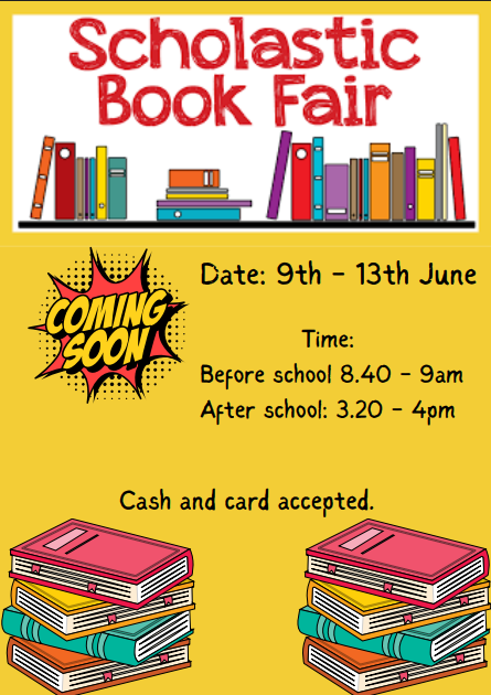Scholastic Book Fair 9th-13th June 2025