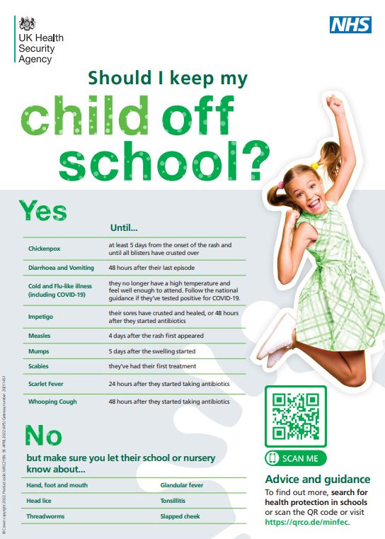NHS 'Should I keep my child off school' poster