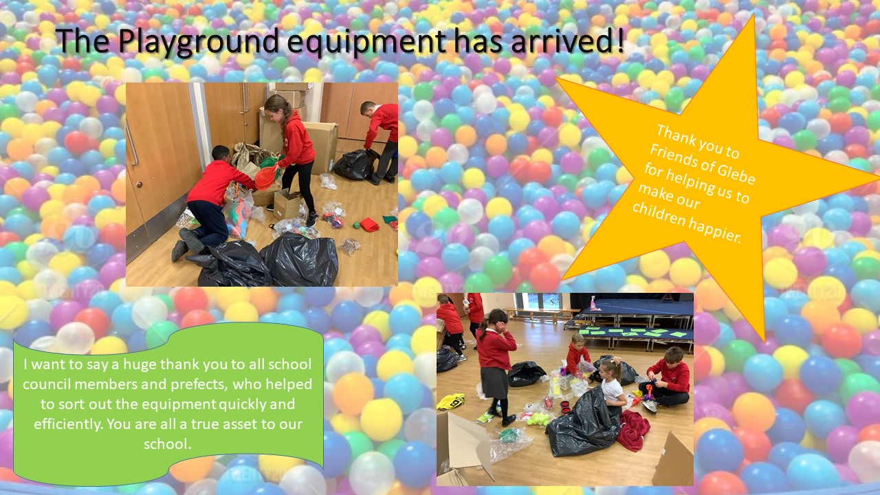 Children opening the new playground equipment. 